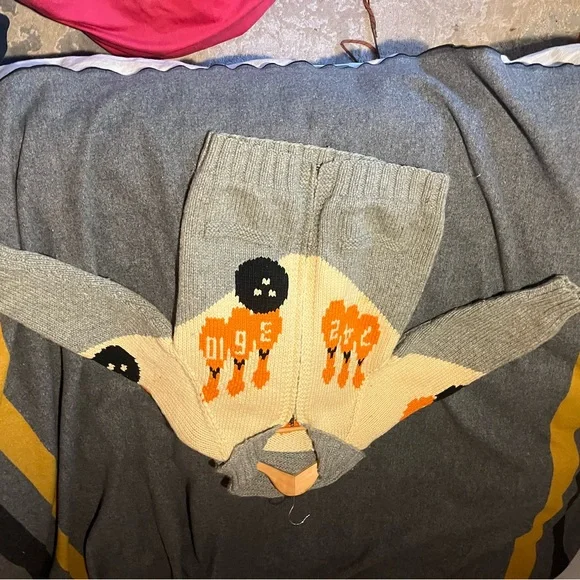 Vintage 1950 cowichan wool sweater bowling theme - Picture 8 of 9